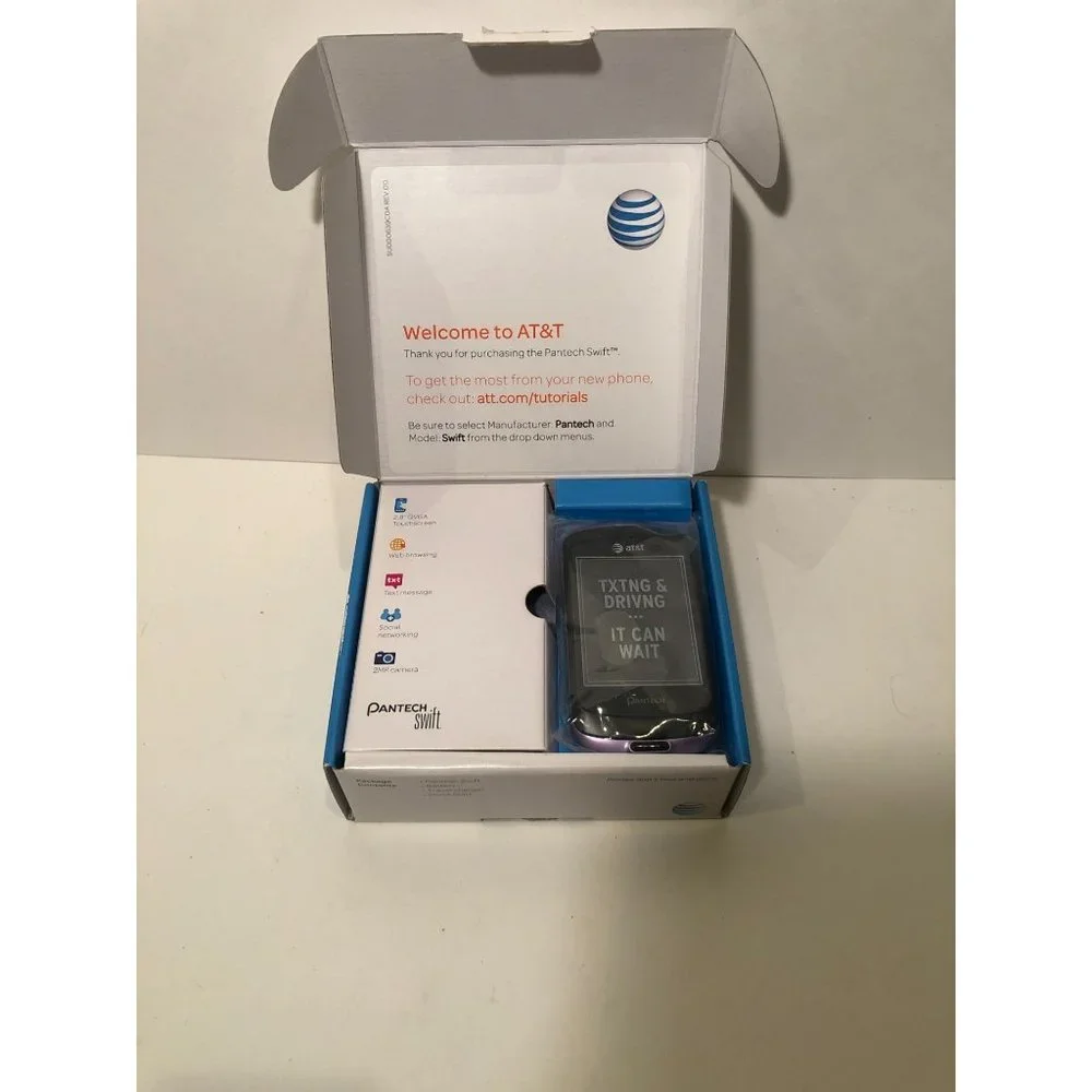Pantech Swift P6020 Purple (AT&T) 3G Keyboard Cell Phone Touch w/Box